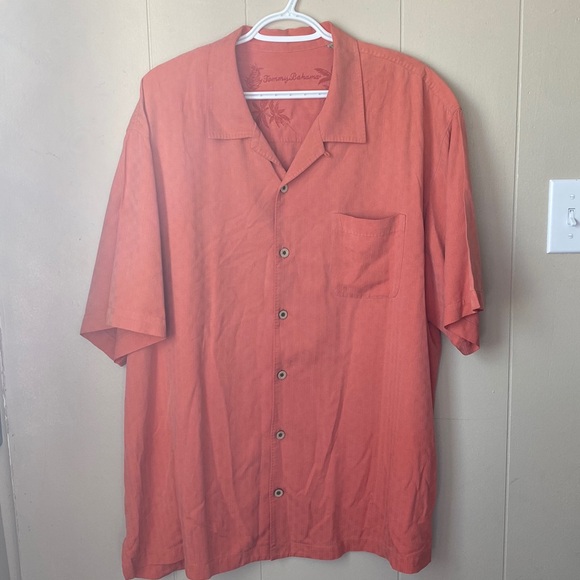 Tommy Bahama Other - Tommy Bahama Tropical Coral Silk Short Sleeve Button Down Shirt Men’s Size XL
